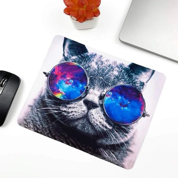 Galaxy Hipster Cat Mouse Pad - Picture 2 of 4